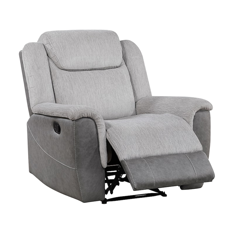 Nadalia 40" Chenille and Microfiber Manual Recliner - Tab Pull Motion