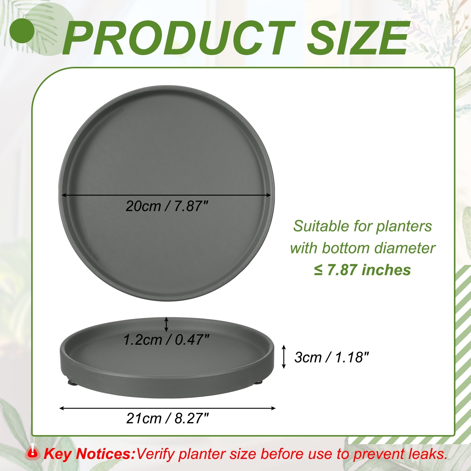 Ceramic Plant Saucers, Round Flower Planter Water Trays Ceramic Plant Saucer Pot Tray