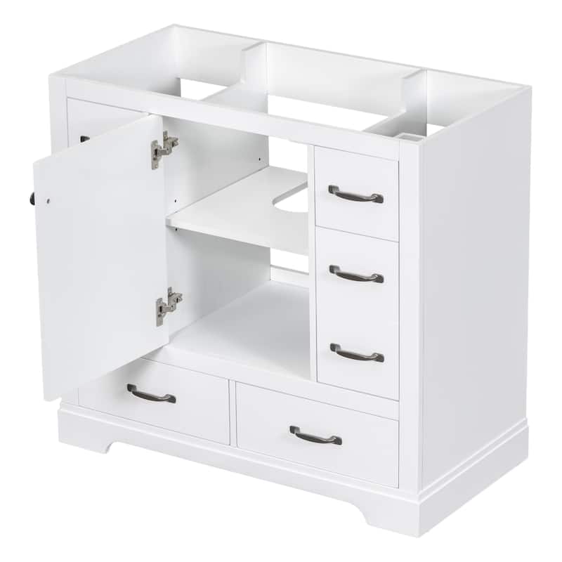36" Bathroom Vanity without Sink - White
