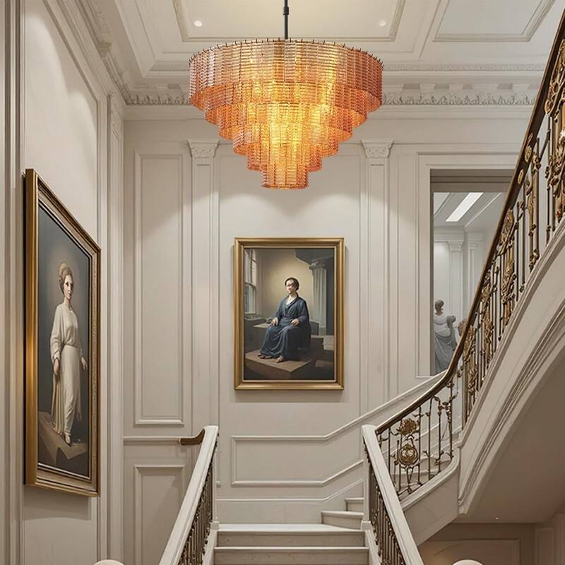 Modern Chandelier, 41 in. 9-Light Black & 59 in. 11-Light Gold Options for Dining Room, Living Room, Foyer, Bedroom