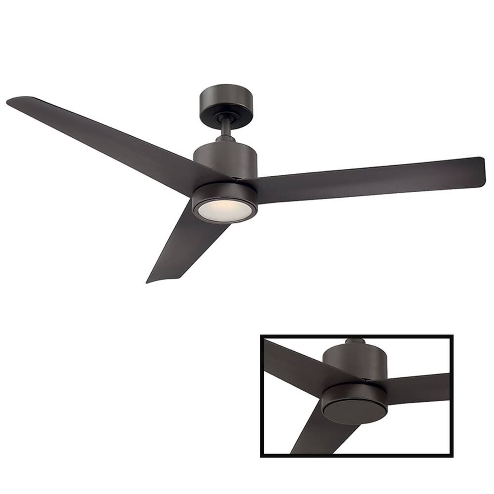 Lotus 54 Inch Three Blade Indoor / Outdoor Smart Ceiling Fan with Six Speed DC Motor and LED Light.