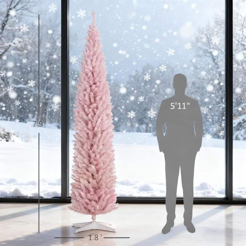 8ft Pencil Christmas Tree ,pink - Pink