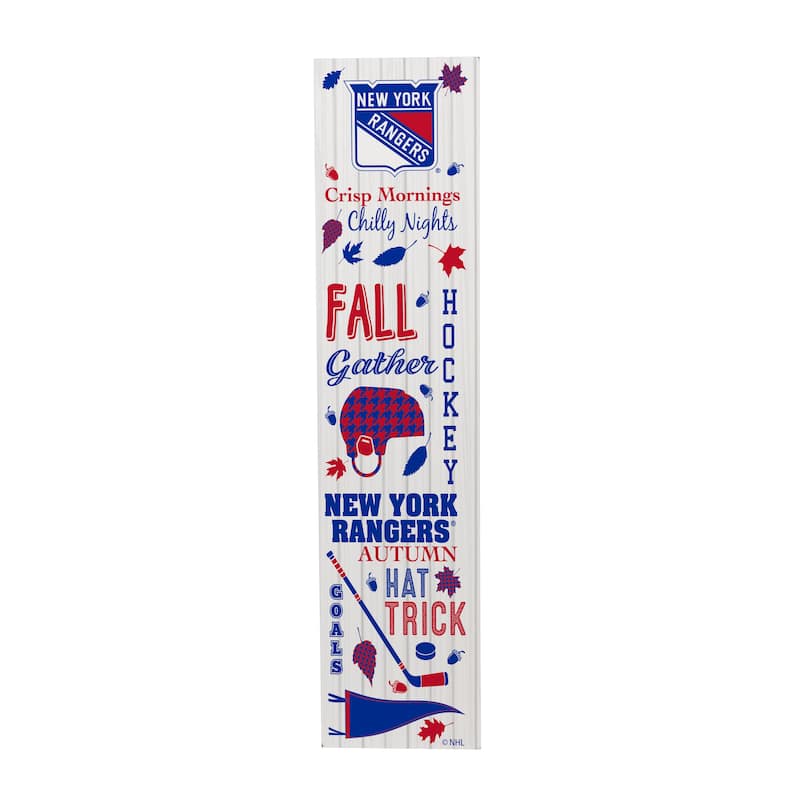 47" Double Sided Seasonal Porch Leaner, New York Rangers - 47" x 11.25"