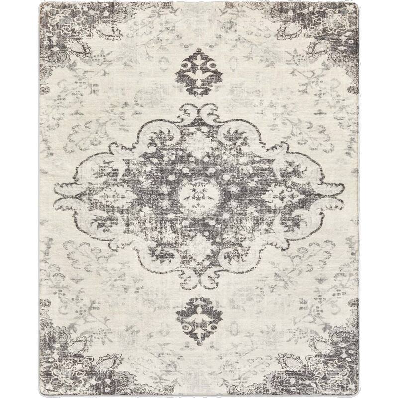 HomeRoots Medallion Traditional Rectangle Area Rug