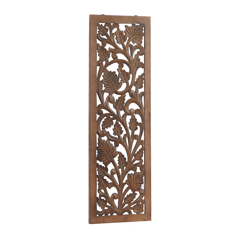 Wooden Scroll Intricately Carved Arabesque or Floral Carved Acanthus Home Wall Decor - Gold or Brown Roche River Décor