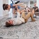 preview thumbnail 3 of 5, LOOM & LUXE 2x8 Traditional Non-Shedding Area Rug Cream and Anthracite - 96" D x 26" W x 0.28" H