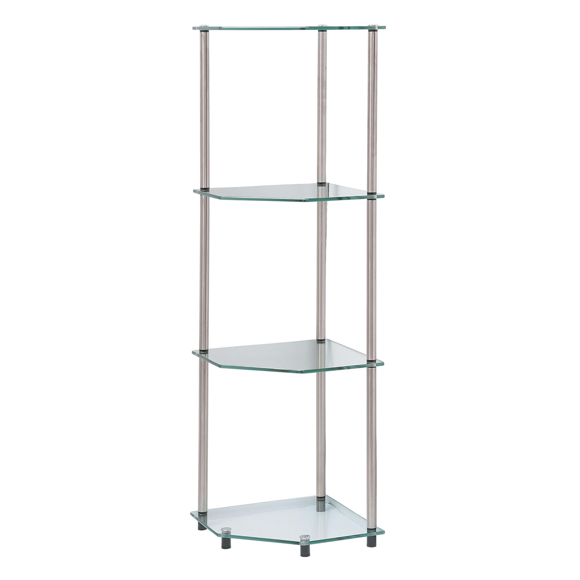 Convenience Concepts Designs2Go Classic Glass 4 Tier Corner Shelf