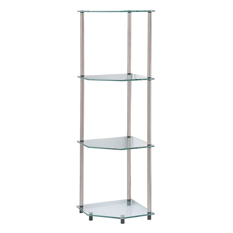 Convenience Concepts Designs2Go Classic Glass 4 Tier Corner Shelf