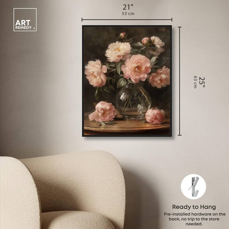 Vintage Velvet Vase Canvas by Art Remedy