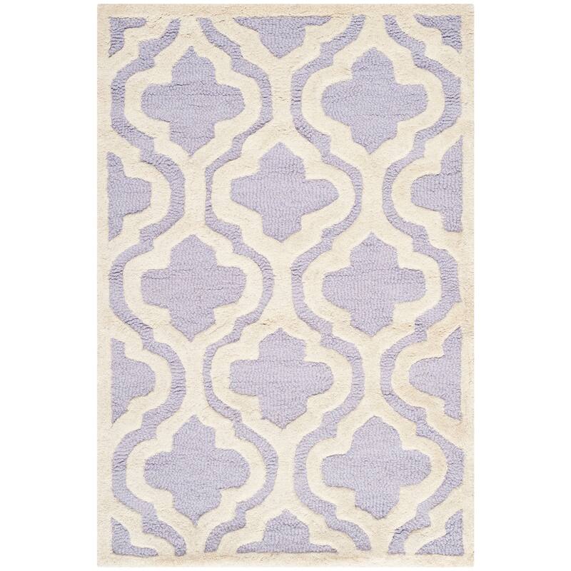 SAFAVIEH Handmade Cambridge Allana Modern Moroccan Wool Rug - 2'6" x 4' - Lavander/Ivory