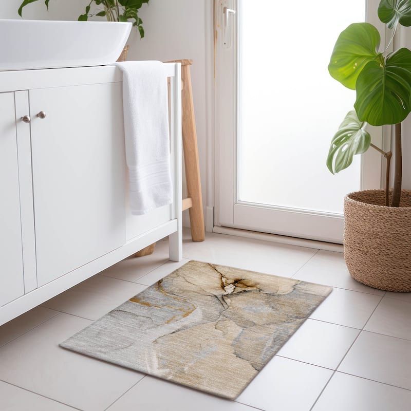 Elfi Contemporary Abstract Weather Resistant Classic Meets Modern Outdoor Rug