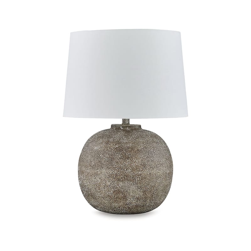 Signature Design by Ashley Neavesboro Antique Brown/White Table Lamp - 17.5" W x 17.5" D x 23.5" H