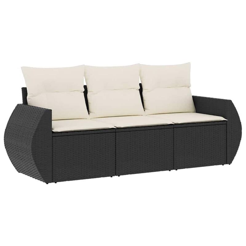 vidaXL Garden Sofa Set Black