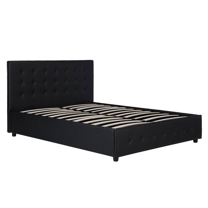 Avenue Greene Stefanie Black Faux Leather Upholstered Bed - Black - Full