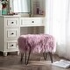 preview thumbnail 74 of 81, Mongolian Fauxfur Ottoman 19"x 13"x17" - Lilas