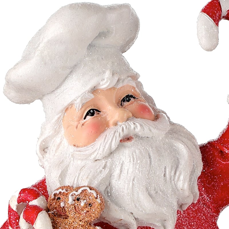 7" Resin Candy Chef Santa - 6"
