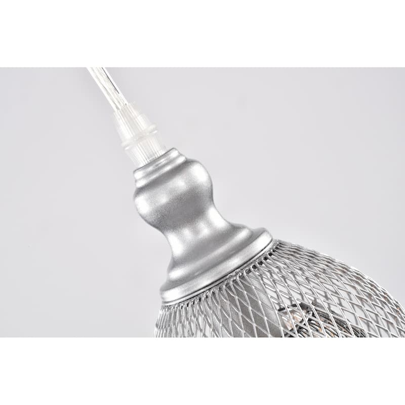 Lilah Silver 5-Light Metal Bell Shades Cluster Cylinder Pendant Light