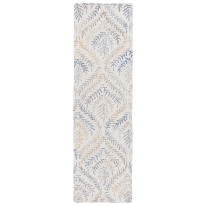 SAFAVIEH Handmade Renewal Saviana Rug - 2'3" x 8' Runner - Beige/Grey