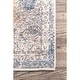 preview thumbnail 5 of 6, Nuloom Blue Traditional Mystique Medallion Ombre Shadow Fringe Area Rug