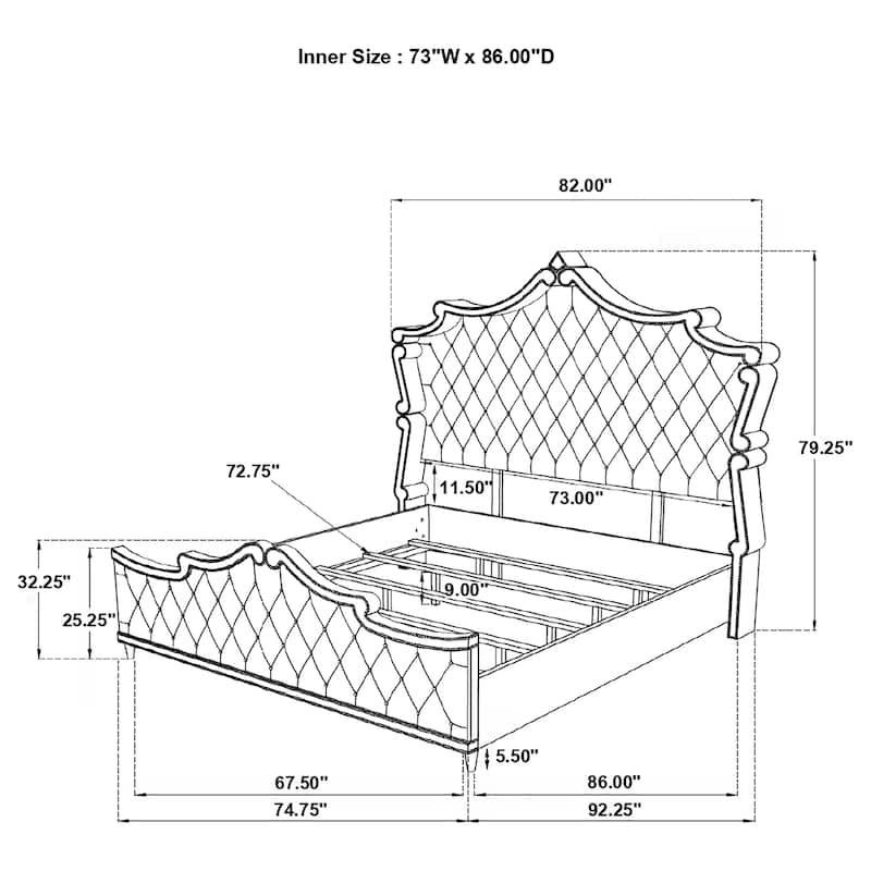 Antonella 4-Piece Upholstered Tufted Bedroom Set