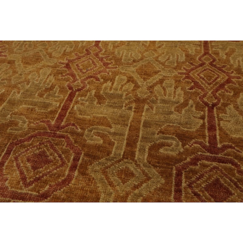 Tibetan Transitional 4x5'11'' Hand Knotted Wool Gold Rug - 4' x 5' 11''