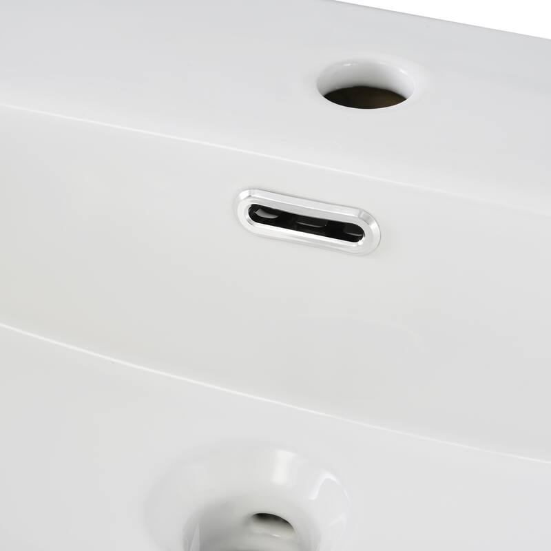 Roomfitters 20" Bathroom Vanity with Ceramic Sink, Compact Storage Cabinet with Soft-Close Door, Ideal for Small Bathrooms,Black