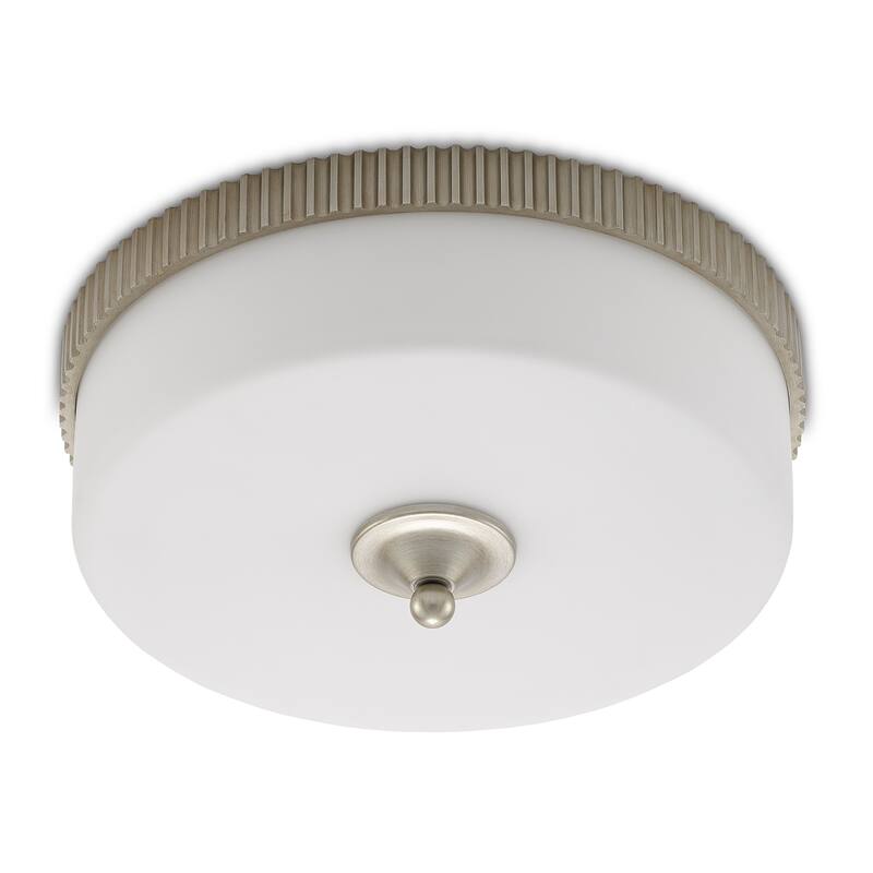 Currey & Company Bryce 16.25" Silver LED Flush Mount - Silver Leaf - 6"h x 16.25"dia.