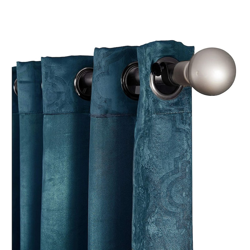 HLC.me Redmont Lattice Thermal Room Darkening Light Blocking Privacy Blackout Grommet Curtain Panels - Set of 2