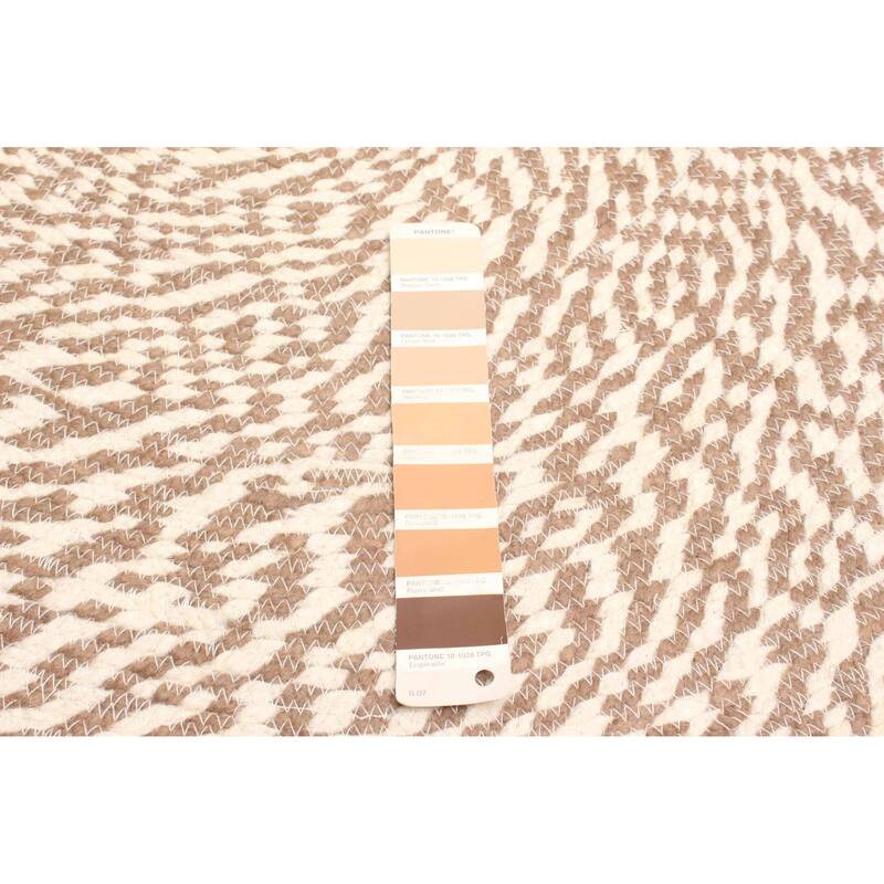 ECARPETGALLERY Braid weave Sienna Tan Wool Rug - 3'11 x 3'11