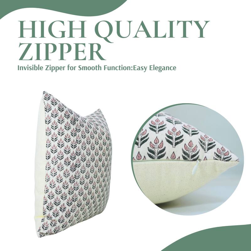 Fabdivine Cotton Fabric Block Print Farmhouse Pillow or Cushion Case