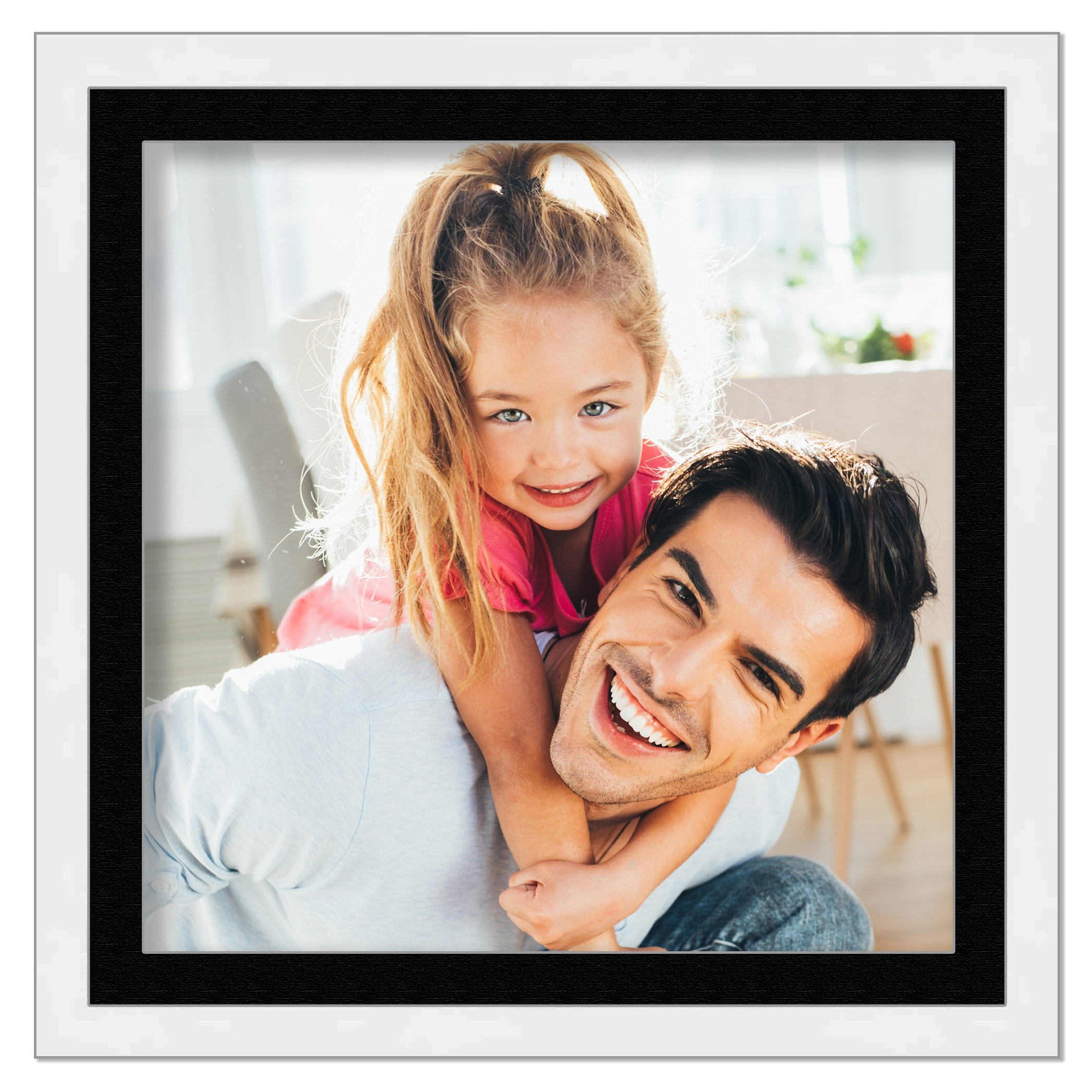 28x28 Frame with Mat - White 30x30 Frame Wood Made to Display Print or Poster Measuring 28 x 28 Inches with White Photo Mat