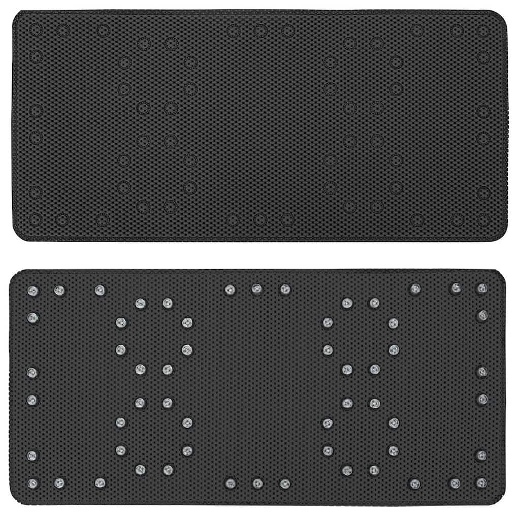 Black Non-Slip Foam Bathtub Shower Mat With Suction Cups - 36" x 17"