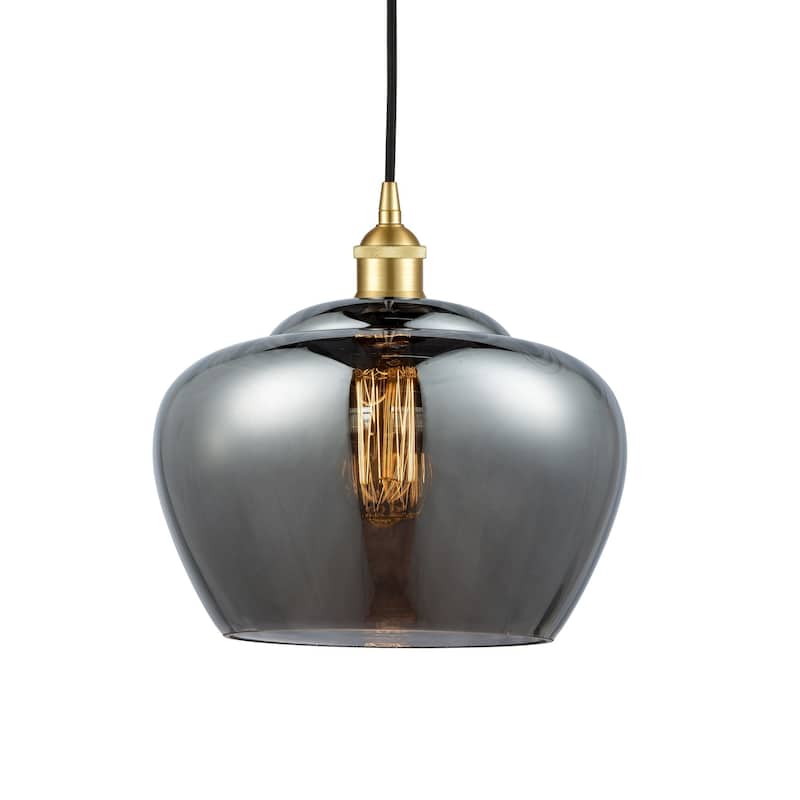 Innovations Lighting 616-1P-12-11-L Fenton Pendant Fenton 11" Wide - Satin Gold / Plated Smoke