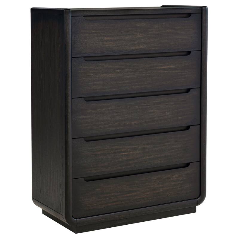 Leandro 5-drawer Bedroom Chest of Drawers Burnished Black - Burnished Black