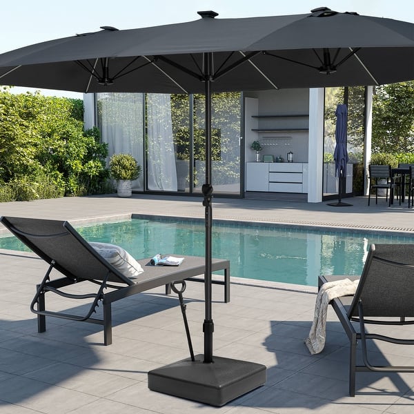 freestanding patio umbrella with base Cabana 9 ft. Table Bronze color round free standing weight kit When you want to stay Pure Garden Half Moon 34