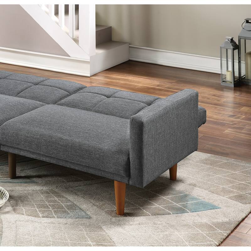 Adjustable Sofa Bed with Tufted Cushions, Convertible Couch with Storage