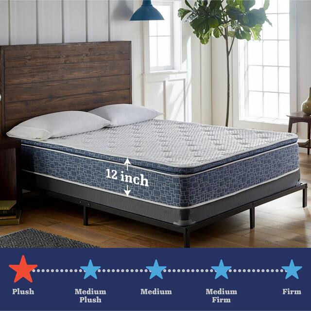 American Bedding 12 Inch Plush Pillow Top Hybrid Mattress