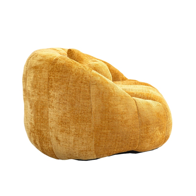GDFStudio - Charlotte Plush Chenille Two-Seat Bean Bag Sofa for Living Room and Lounge Areas