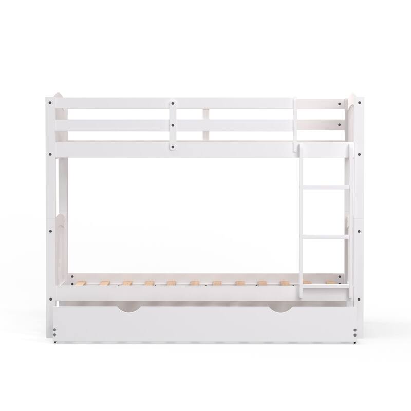 Arca Wood Twin Over Twin Bunk Bed and Trundle