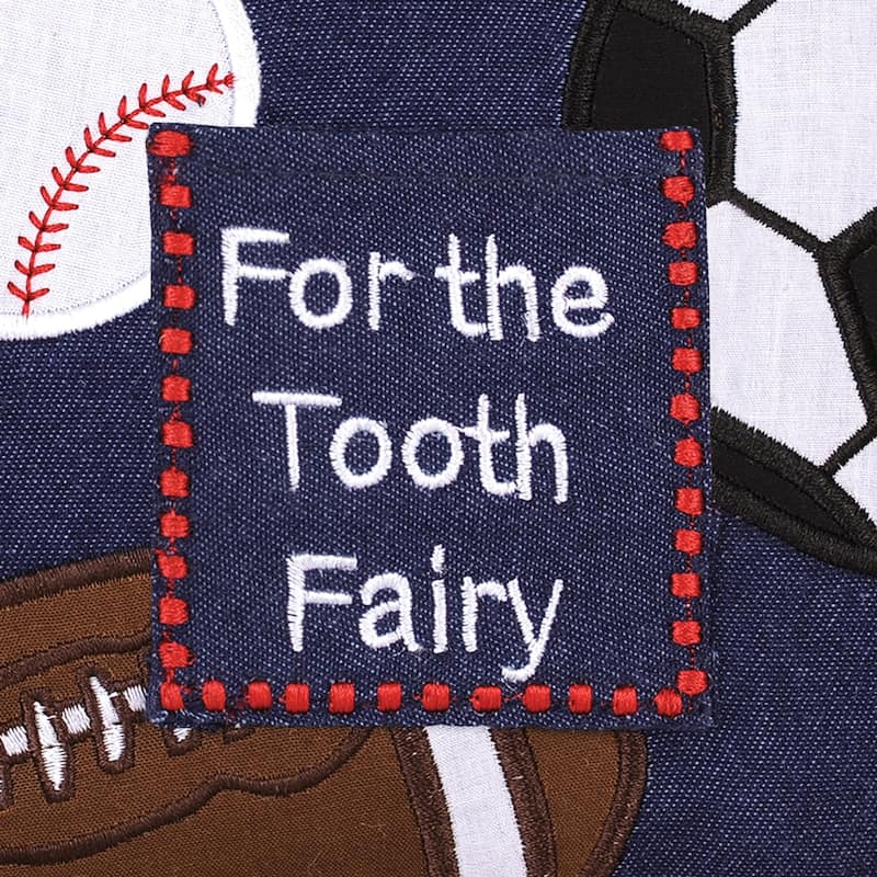 6" x 6" "For the Tooth Fairy" Embroidered Small/Petite Size Accent Pillow