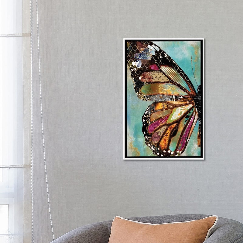 iCanvas "Blue Skies Butterfly" by Jennifer Lambein Framed Canvas Print