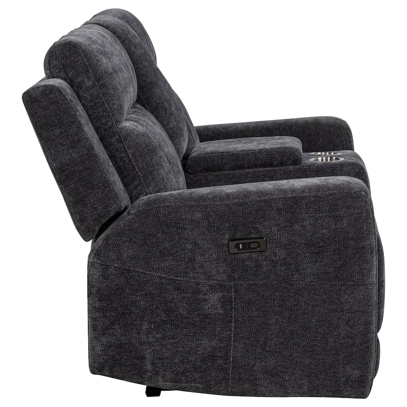 Kennett Chenille Upholstered Power Reclining Loveseat