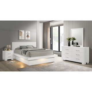 Jessica 4-piece Platform Bedroom Set with LED Light