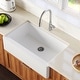 preview thumbnail 8 of 65, Karran Farmhouse/Apron-Front Quartz Single Bowl Kitchen Sink Kit