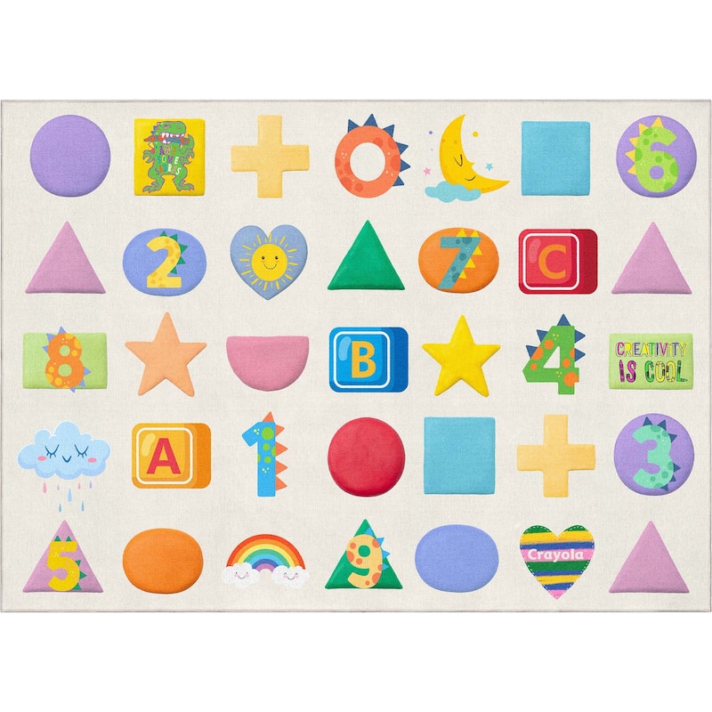 Well Woven Crayola Vibrant Modern Classroom Playroom Kids Rug