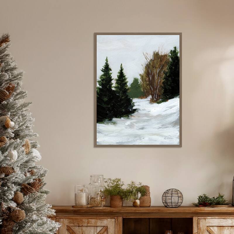 Winter on Grand Mesa by Pamela Munger Framed Canvas Wall Art Print - Sylvie Dark Gold