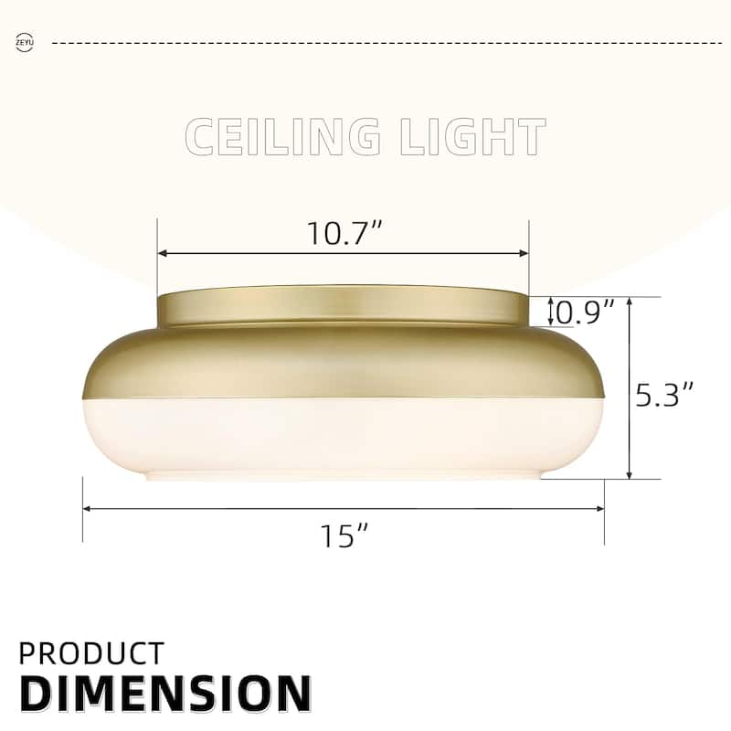 15 Inch Vintage Flush Mount Light Fixture