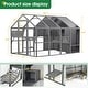 preview thumbnail 2 of 5, Deluxe Cat Cage Outdoor Wooden Cat Cage Enclosure For Walking Multiple Pets Seat and Sun Panel Kitten Cage - 108.7'', Gray