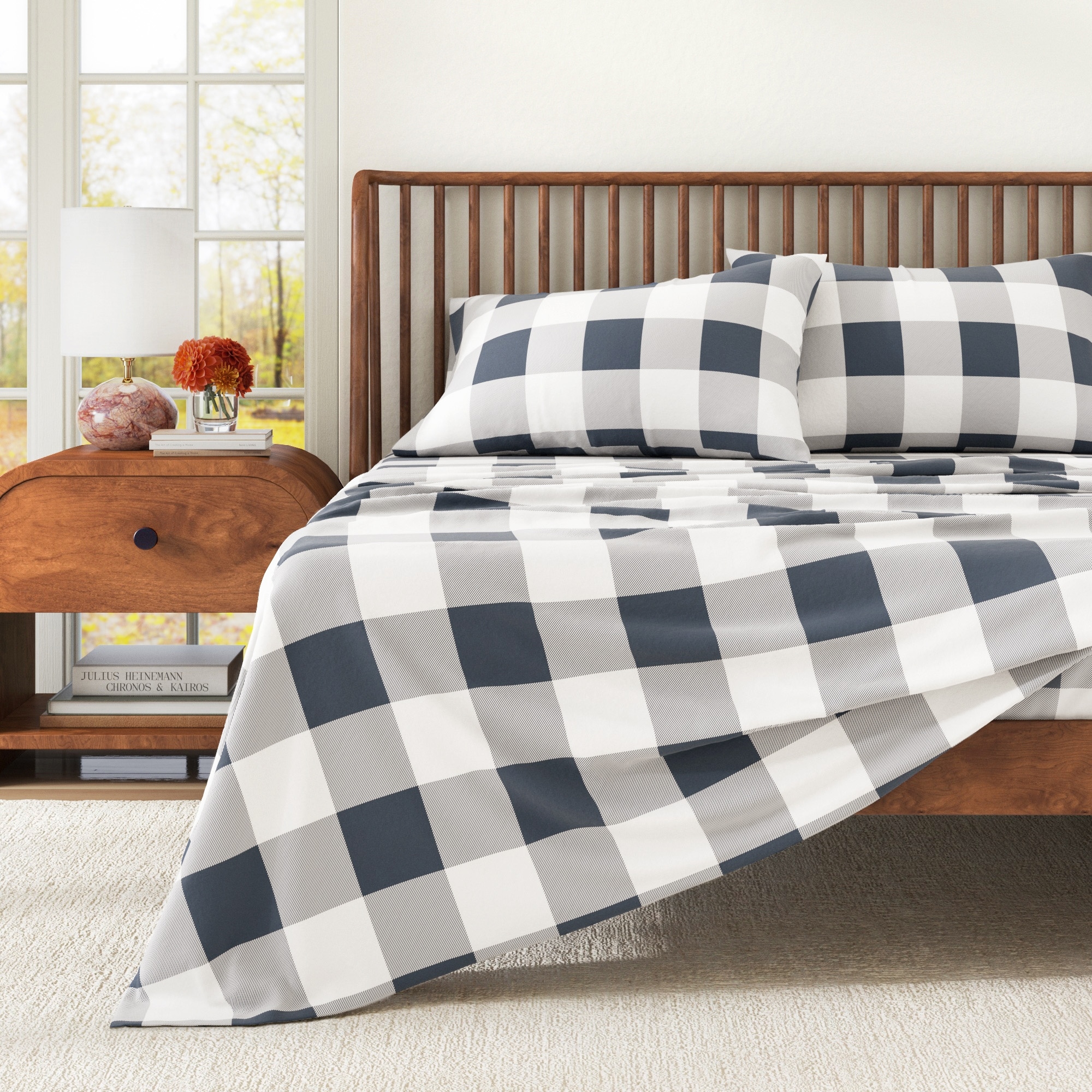 Linery & Co. Turkish Cotton Double-Brushed Printed Flannel Bed Sheet Set