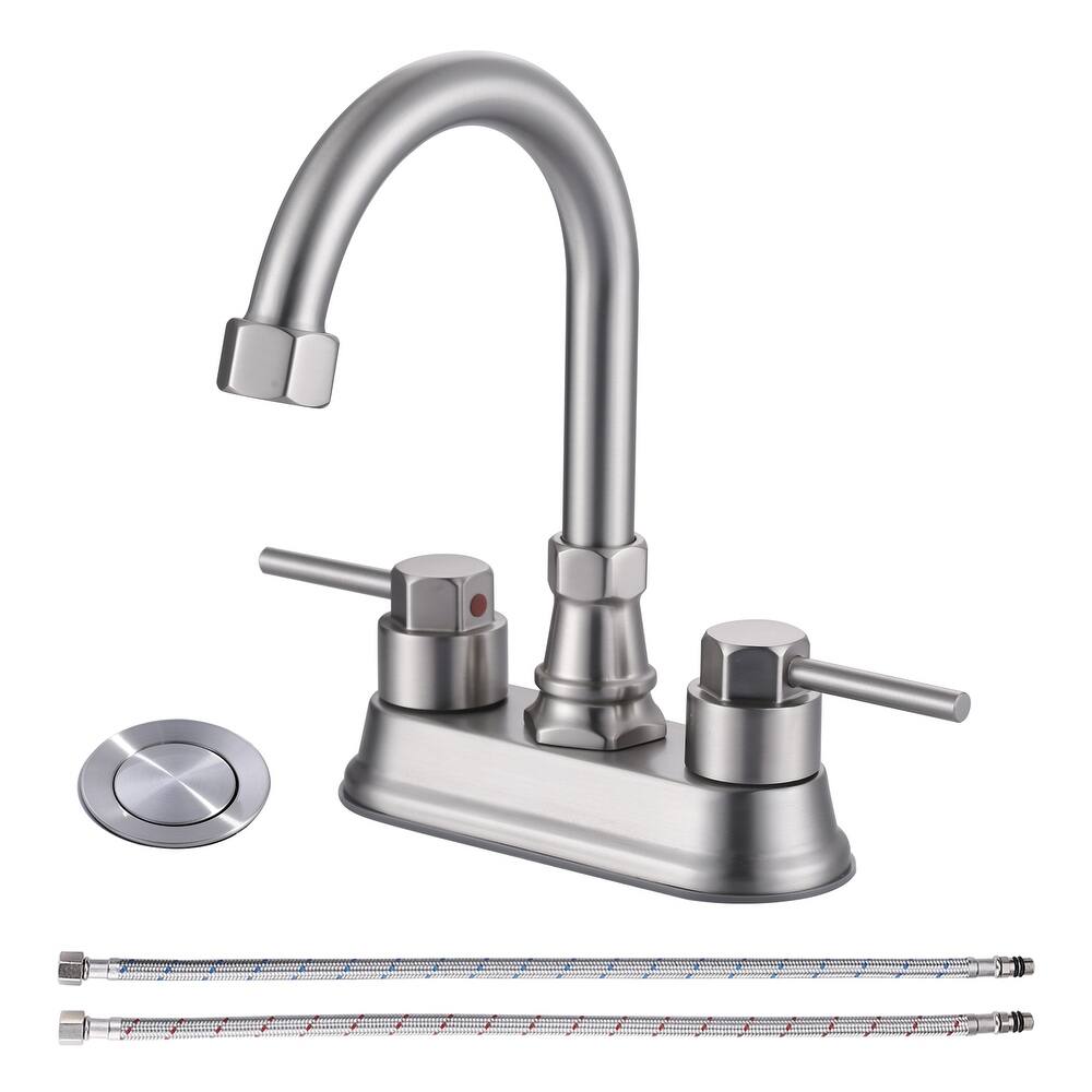 WOWOW 4-inch Dual Handle Bathroom Sink Faucet in Modern